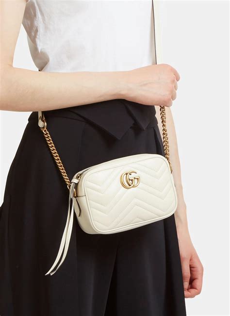 gucci marmont matelasse shoulder bag white|gucci marmont camera bag small.